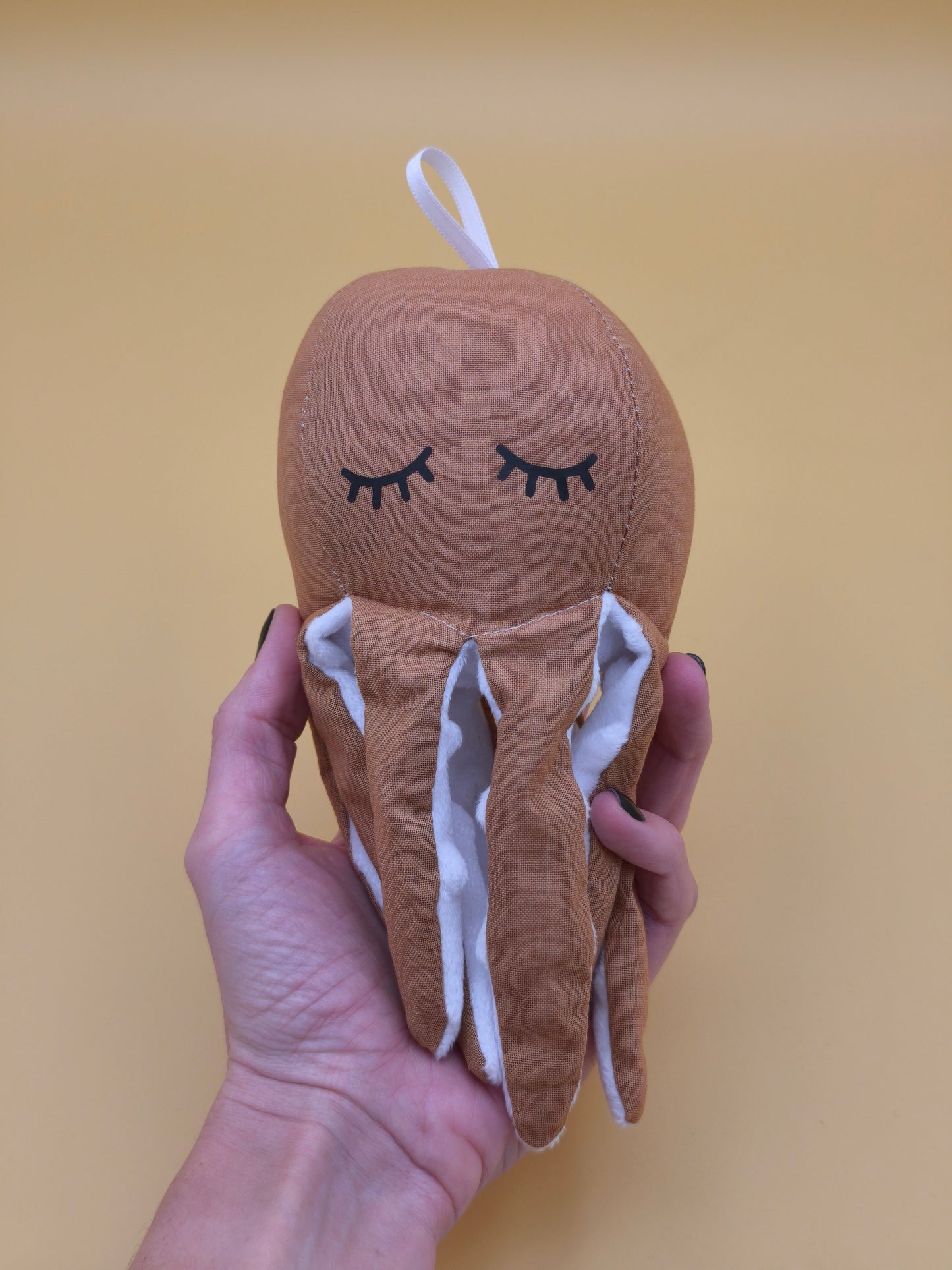 suspension poulpe tissu camel décoration marine artisanale faite main