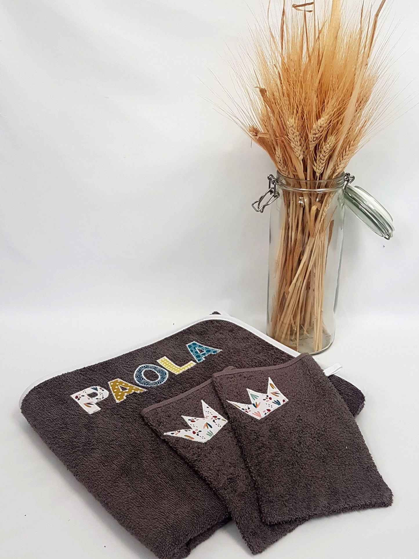 Idée cadeau de naissance pratique : coffret de bain bébé fait main en Provence, Marinette Machin Chouette