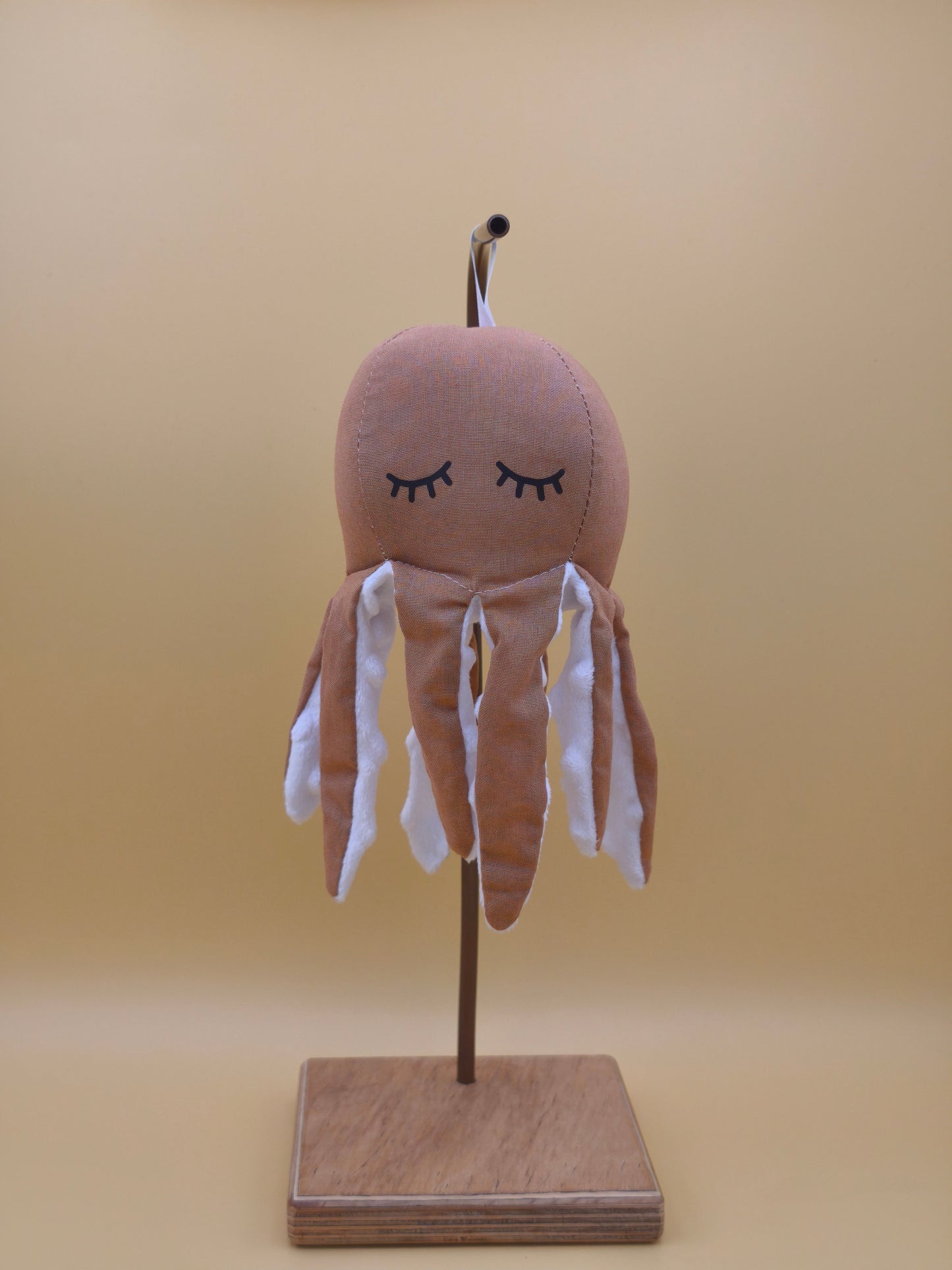 suspension poulpe tissu camel décoration marine artisanale faite main