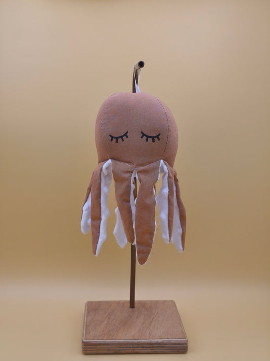 suspension poulpe tissu camel décoration marine artisanale faite main