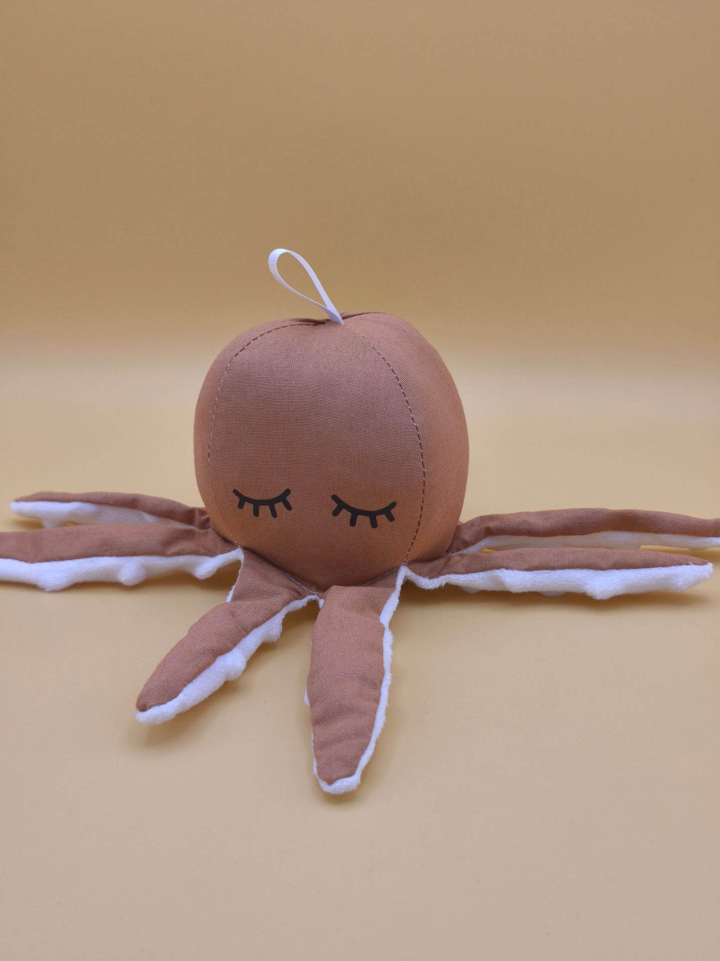 suspension poulpe tissu camel décoration marine artisanale faite main